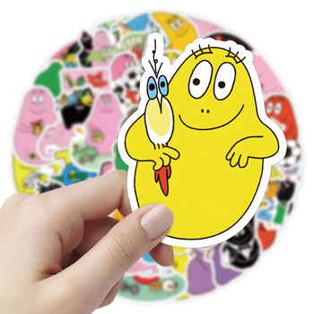 Barbapapa αυτοκόλλητα κινούμένων σχεδίων, σετ 50 τεμάχια, αυτοκόλλητα για αυτοκίνητο, τετράδιο και θήκη κινητού