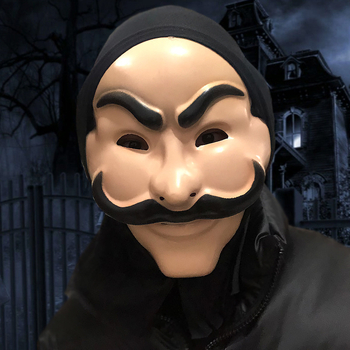 Halloweenre készült horror maszk fejfedő, smink- és cosplay kellék, ijesztő rekvizitum bulihoz