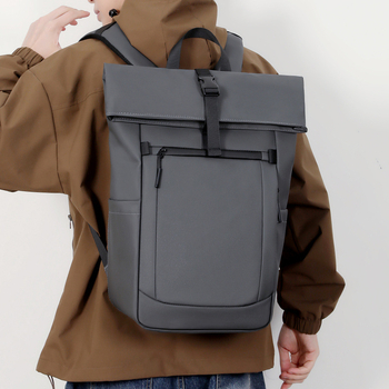 Geantă de laptop impermeabilă, exterior, cu design roll-top, spate din plasă respirabil, capacitate mare; potrivită pentru muncă, navetă și călătorii; compatibilă cu laptopuri de 14 inch.