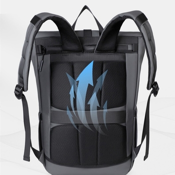 Geantă de laptop impermeabilă, exterior, cu design roll-top, spate din plasă respirabil, capacitate mare; potrivită pentru muncă, navetă și călătorii; compatibilă cu laptopuri de 14 inch.