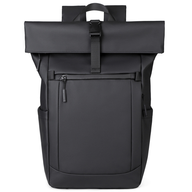 Geantă de laptop impermeabilă, exterior, cu design roll-top, spate din plasă respirabil, capacitate mare; potrivită pentru muncă, navetă și călătorii; compatibilă cu laptopuri de 14 inch.