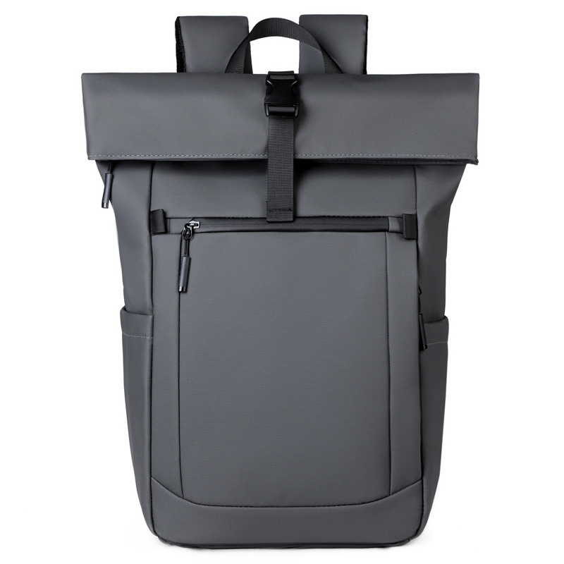 Geantă de laptop impermeabilă, exterior, cu design roll-top, spate din plasă respirabil, capacitate mare; potrivită pentru muncă, navetă și călătorii; compatibilă cu laptopuri de 14 inch.
