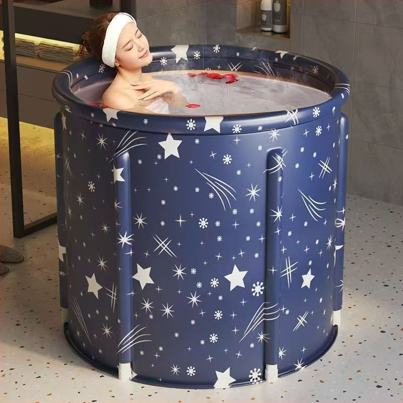 Skladacia vaňa, Vyžaduje montáž, Okrúhla vaňa na celé telo pre dospelých a deti, Domáce použitie, Dizajn hviezdnej oblohy