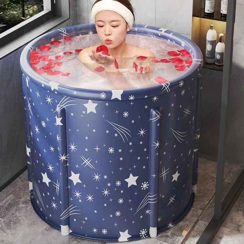 Skladacia vaňa, Vyžaduje montáž, Okrúhla vaňa na celé telo pre dospelých a deti, Domáce použitie, Dizajn hviezdnej oblohy