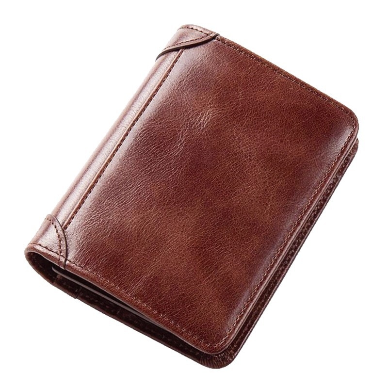 Portofel pentru carduri pentru bărbați, ultra-subțire, all-in-one, design scurt și compact, piele PU moale, mai multe buzunare pentru carduri