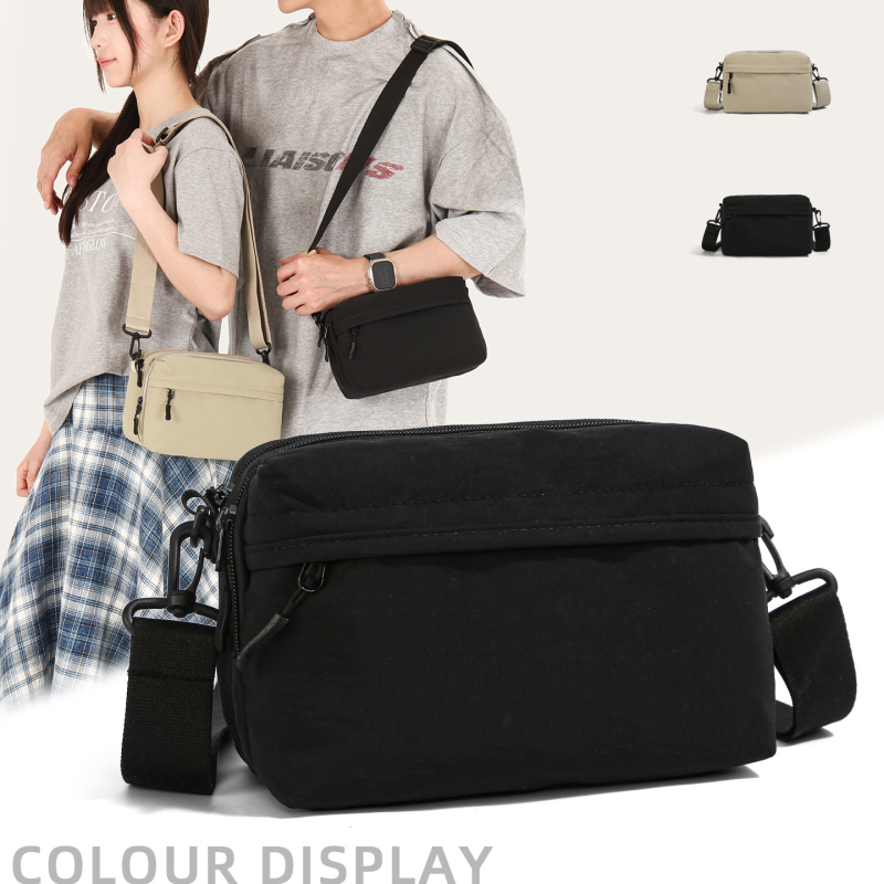 Geantă crossbody din nylon, pătrată, ușoară, pentru utilizare zilnică, unisex