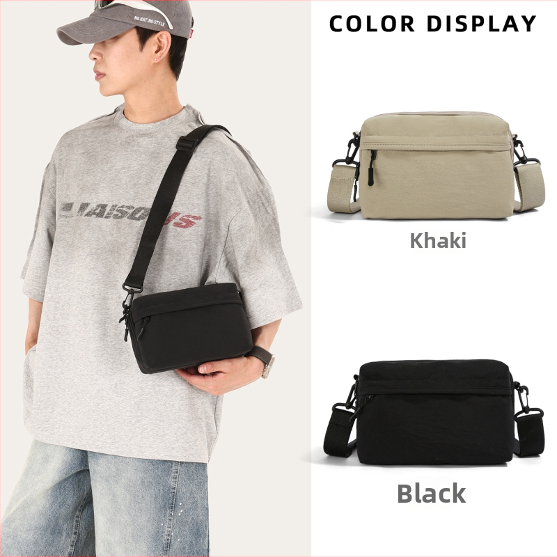 Geantă crossbody din nylon, pătrată, ușoară, pentru utilizare zilnică, unisex