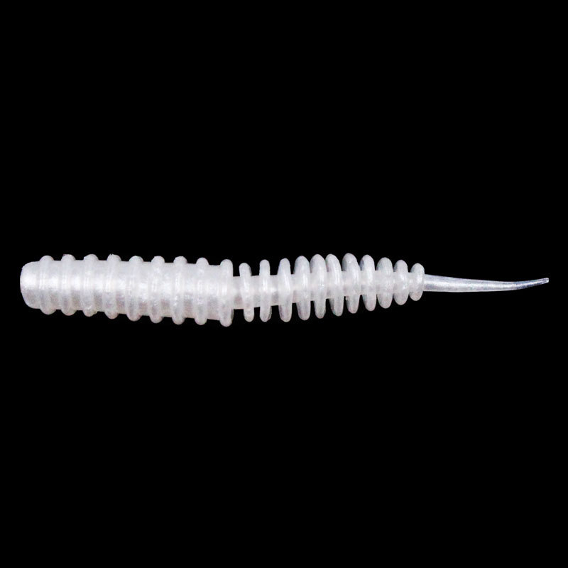 Tűfarokkal ellátott puha csali, bordázott, 6 cm vagy 11 cm hosszú, könnyed mozgású féreg, édesvízi csalihalas, egyszínű vagy kétszínű