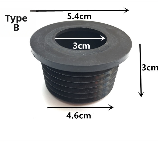 Gumové tesnenie pre WC Squat pre prívod vody a splachovací ventil, potrubie 32 mm, konektor 1 palec, priemer výtoku 45 mm