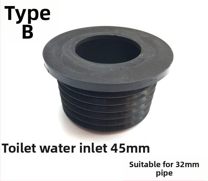 Gumové tesnenie pre WC Squat pre prívod vody a splachovací ventil, potrubie 32 mm, konektor 1 palec, priemer výtoku 45 mm