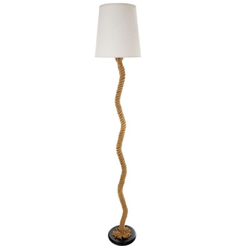 Američka retro podna lampa od konopnog užeta, ručno izrađena, s platnenim sjenilom za kućnu dekoraciju