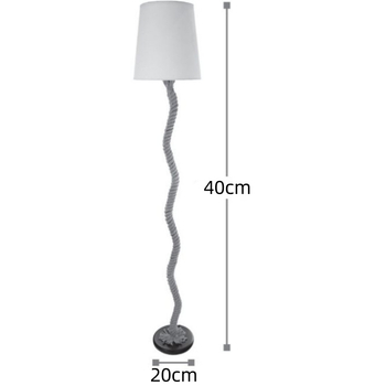 Američka retro podna lampa od konopnog užeta, ručno izrađena, s platnenim sjenilom za kućnu dekoraciju