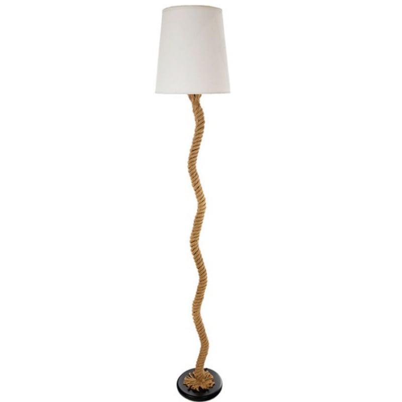 Američka retro podna lampa od konopnog užeta, ručno izrađena, s platnenim sjenilom za kućnu dekoraciju