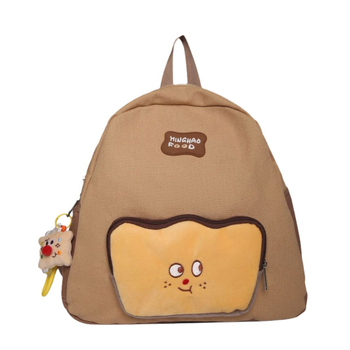 Új kartún toast témájú alsó tagozatos iskolai hátizsák, uniszex, aranyos és friss design, két vállpánttal.