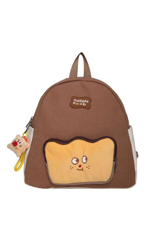 Új kartún toast témájú alsó tagozatos iskolai hátizsák, uniszex, aranyos és friss design, két vállpánttal.