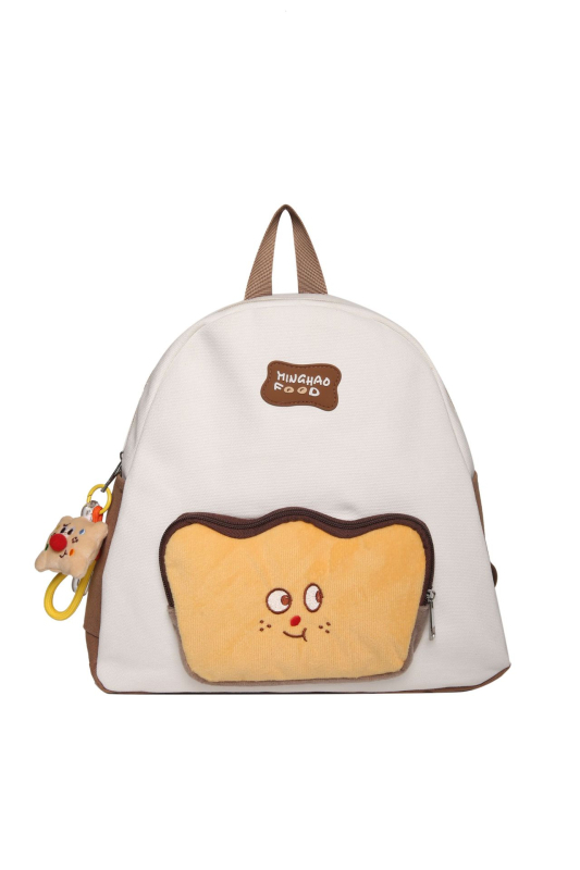 Új kartún toast témájú alsó tagozatos iskolai hátizsák, uniszex, aranyos és friss design, két vállpánttal.