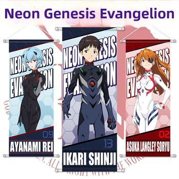 Μεταξωτό πόστερ-σκρόλ με την Ασούκα Λάνγκλεϊ Σόριου και τη Ρέι Αιάναμι, anime 2D τέχνη