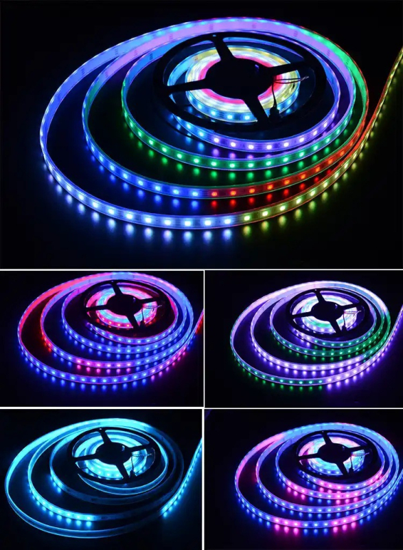 RGB LED traka za vanjsku uporabu s učinkom tekuće vode, 60–96 LED, 12/24V, daljinski i upravljanje putem aplikacije