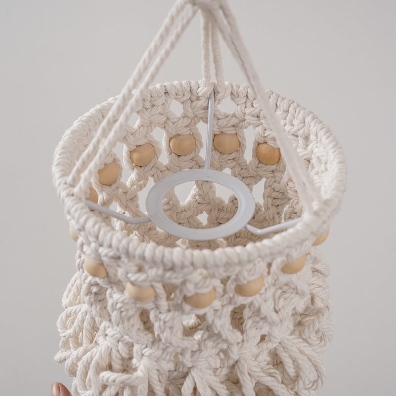 Kézzel szövött pamutszálból készült lámpabúra, nordikus stílus – falidísz