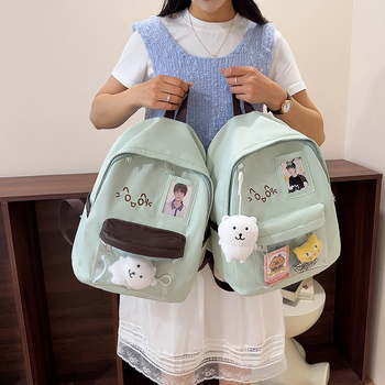 Női japán stílusú hátizsák, nagy kapacitású iskola- és utazási táska, könnyű
