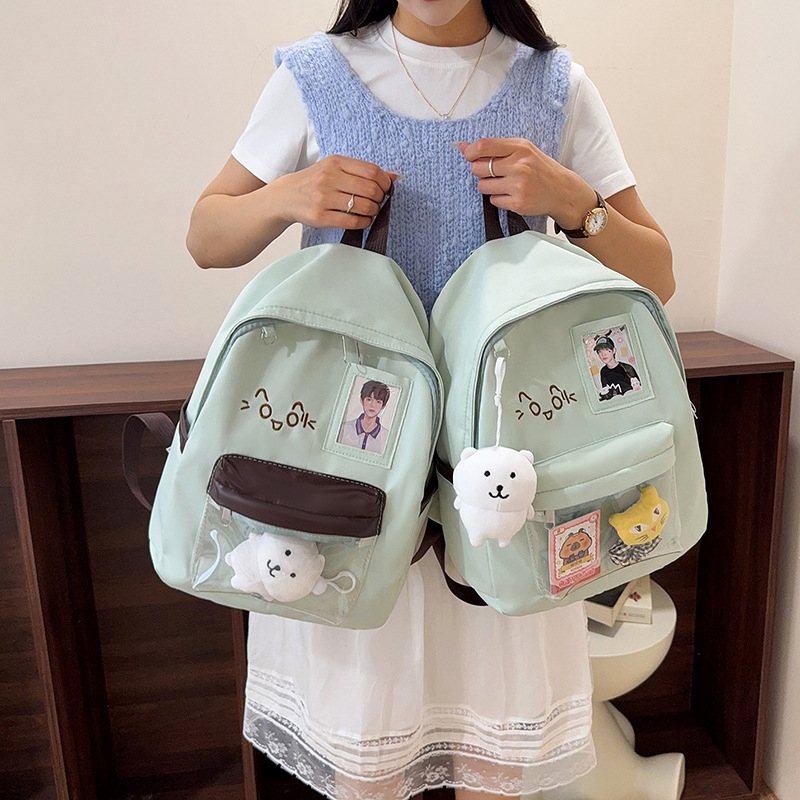 Női japán stílusú hátizsák, nagy kapacitású iskola- és utazási táska, könnyű