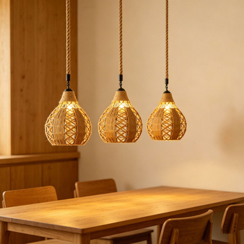 Ručni abžur za svjetiljku pleteni od konopljinog užeta, retro stil, za kafić, pekaru, restoran i gostionicu