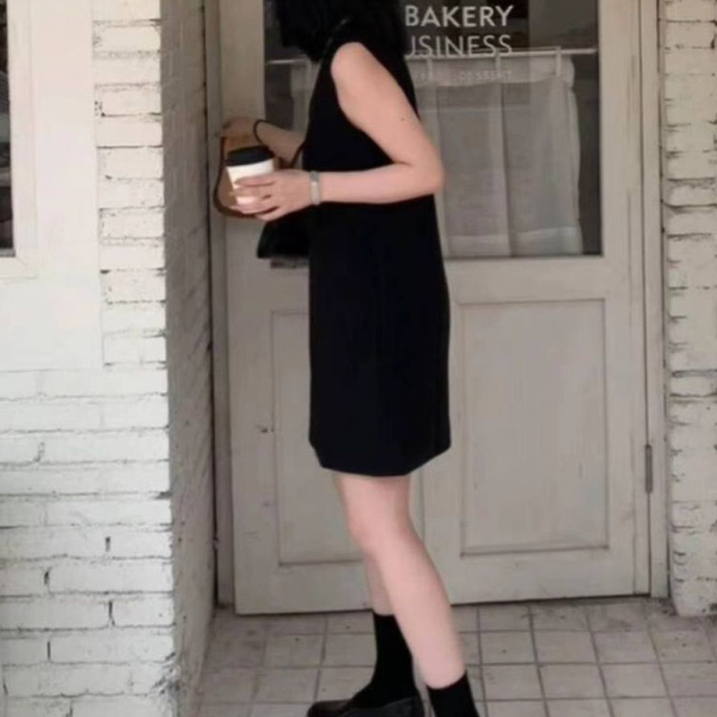 Francia Hepburn-stílusú elegáns slip ruha nőknek, fekete, midi hosszú, poliészter