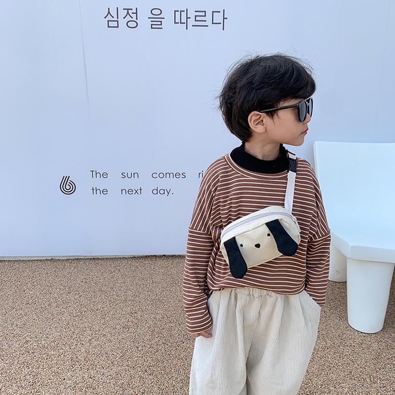Dječja crossbody torba s printom šteneta, lagana platnena torba za malu djecu, u korejskom stilu, model 2026