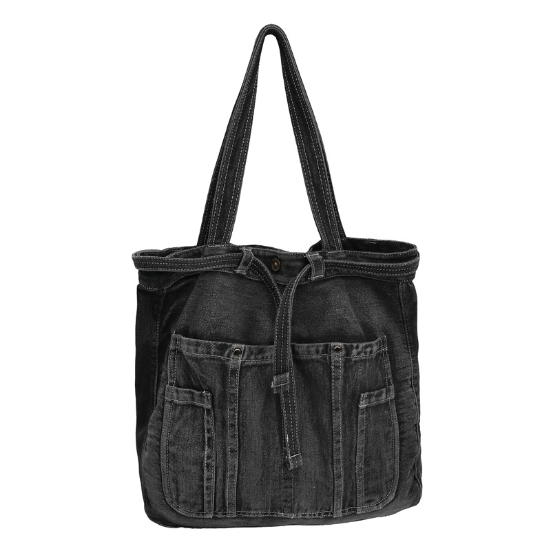 Nova denim torba preko ramena za studentice, velika zapremina, retro Ruiying japanskog stila platnena torba za gradski prijevoz