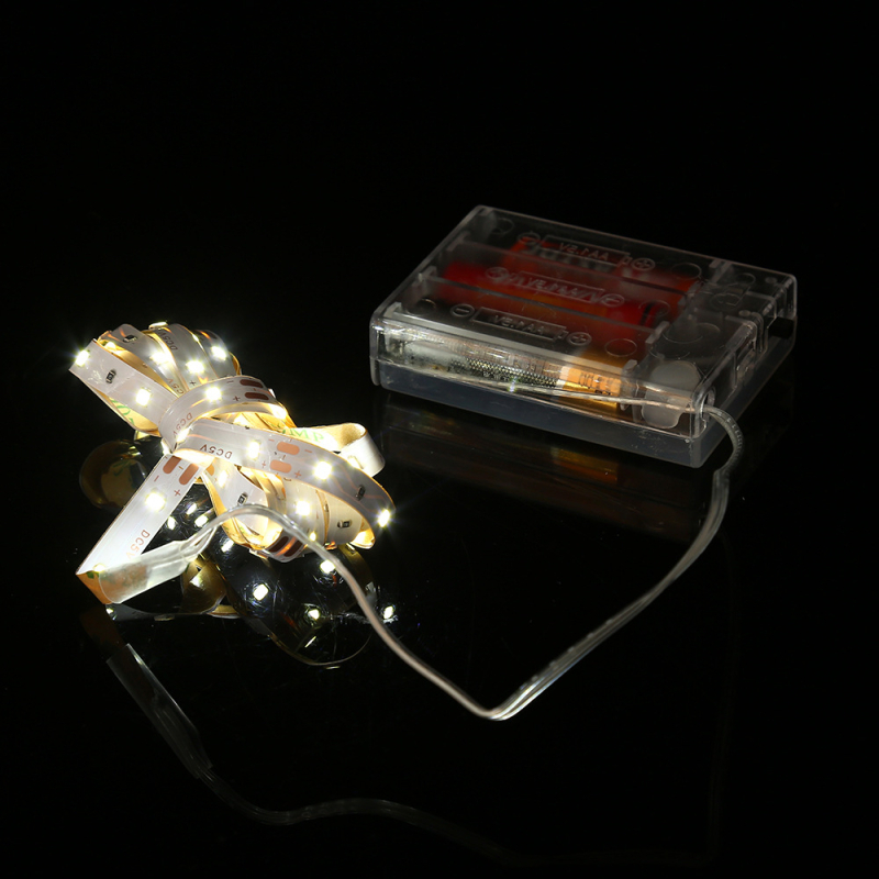 Akkumulátoros LED-szalag, 5V, 2835, 60 LED, hordozható háttér-vészvilágítás, fehér és melegkék fény
