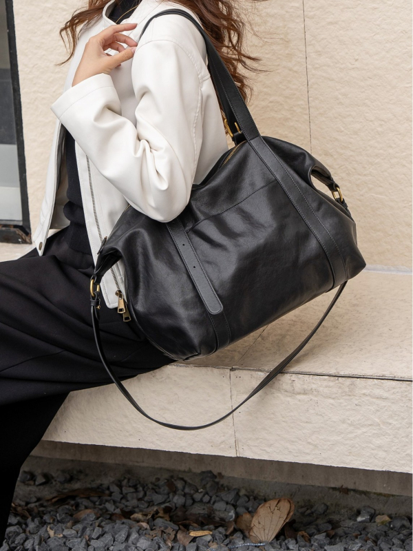 Torba Tote velikog kapaciteta za jesen-zimu, od kože ovce s biljnim tretmanom, niche casual retro torba za rameno za svakodnevnu upotrebu, svestrana i udobna