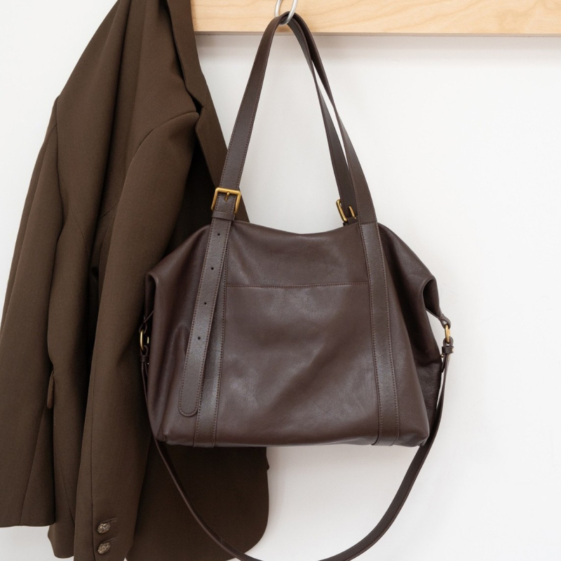 Torba Tote velikog kapaciteta za jesen-zimu, od kože ovce s biljnim tretmanom, niche casual retro torba za rameno za svakodnevnu upotrebu, svestrana i udobna