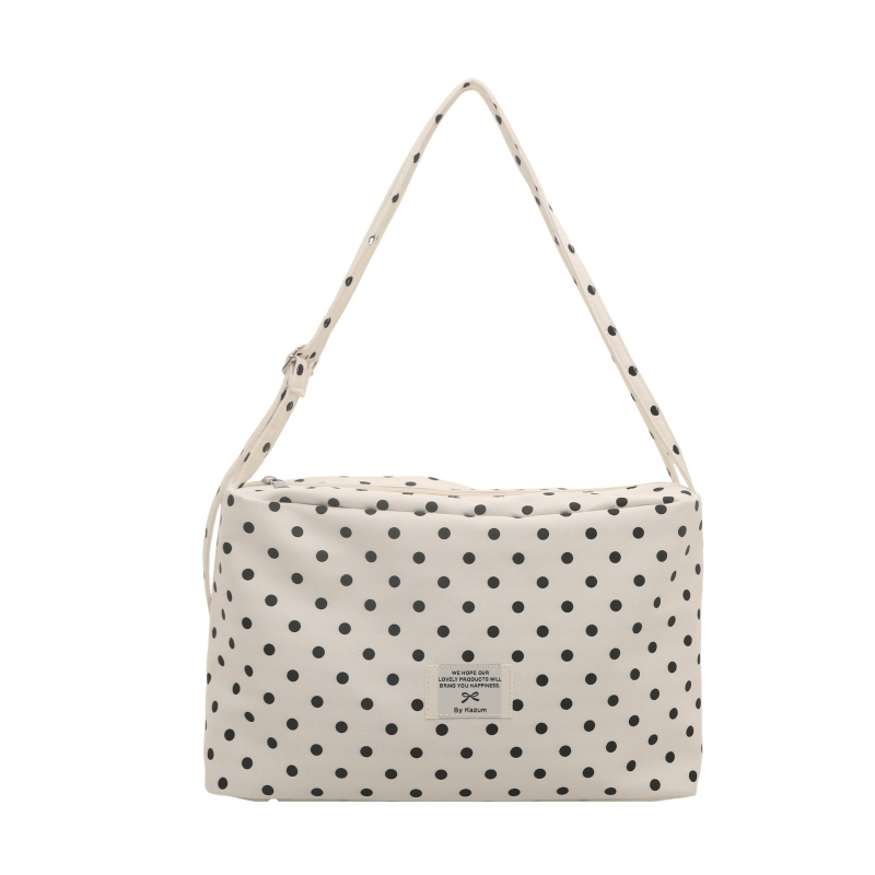 Női vászon táska pöttyös mintával – nagy kapacitású, elegáns és sokoldalú váll- és oldaltáska