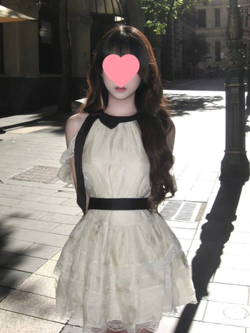 Rochie halter în stil Miu pentru femei, vară, lux cu dantelă la margine, rochie pufoasă tip cake pentru siluete mici