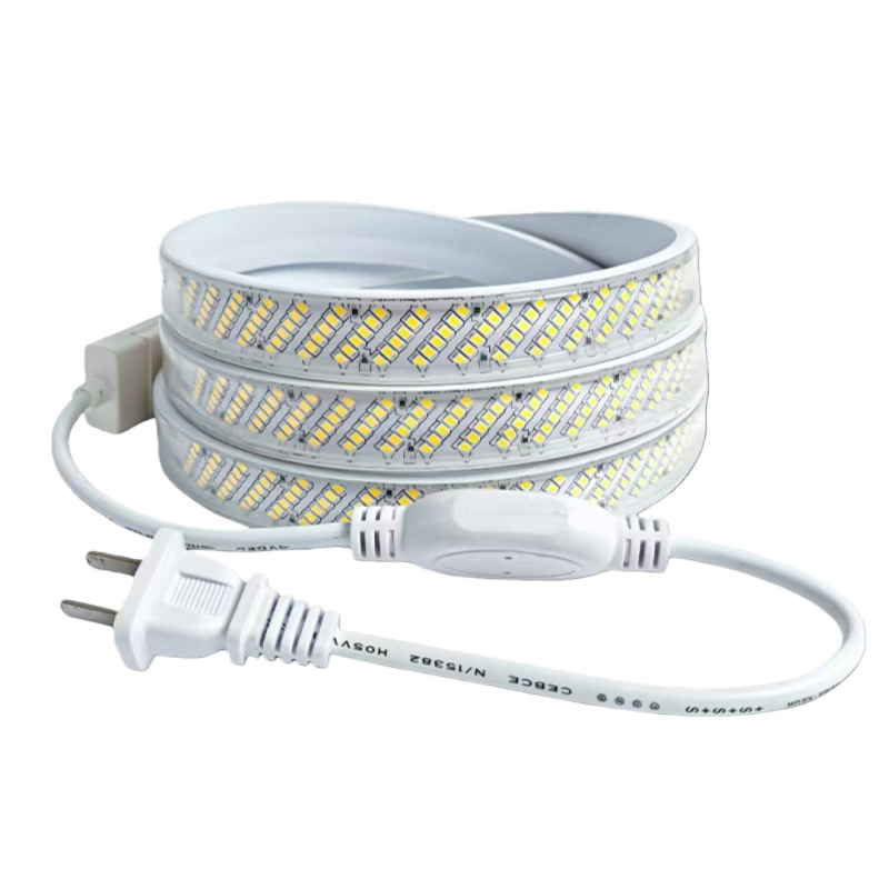 220V vízálló LED-szalag, 320 LED-del, nagy fényerő, öt sornyi diagonális elrendezés, beltéri világítás
