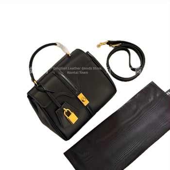 Geantă din piele naturală Arc de Triomphe Mini – geantă mică pentru umăr și crossbody, finisaj satin