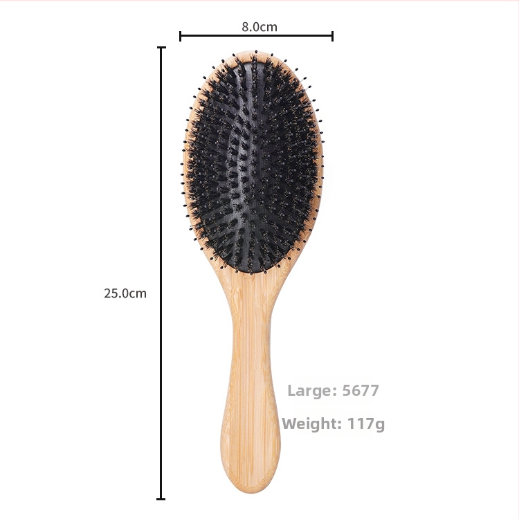 Craftsman Pieptene din lemn cu peri naturali pentru îngrijire a părului și masaj cu pernă de aer