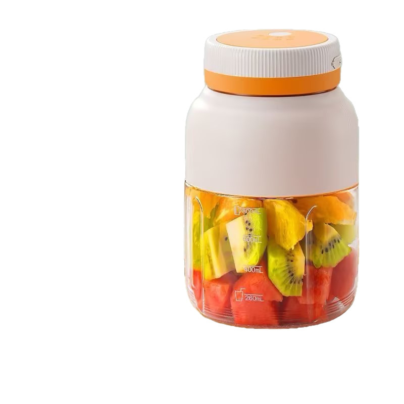 Recipient portabil de sucuri, reîncărcabil, cu capac dublu, pentru fructe și legume, capacitate 1,0–1,5 L.