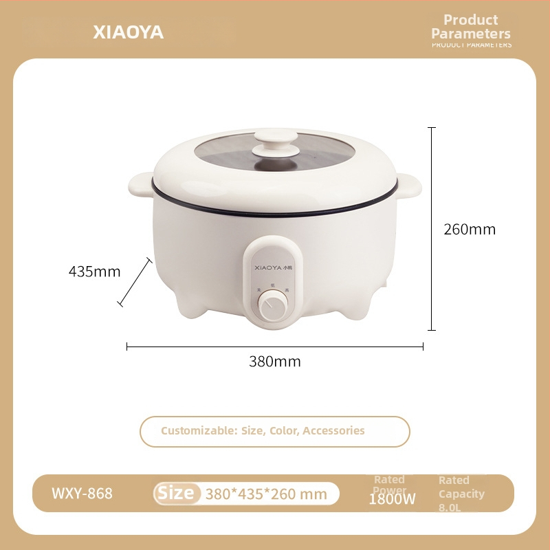 Wok electric antiaderent și oală electrică, toate într-unul, capacitate mare 4–5 L pentru abur, fierbere și prăjire