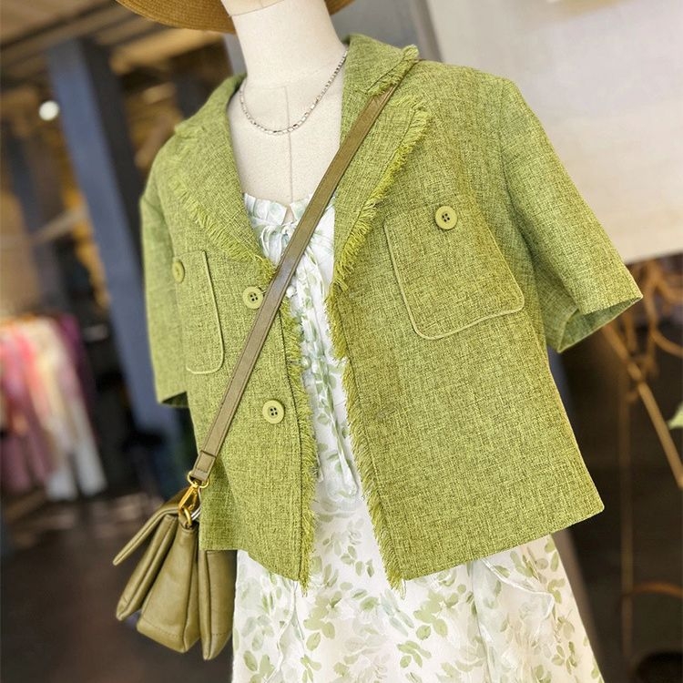 Mori stil cvjetni dvodijelni set: top s kratkim rukavima i midi haljinom za ljetni odmor uz obalu mora