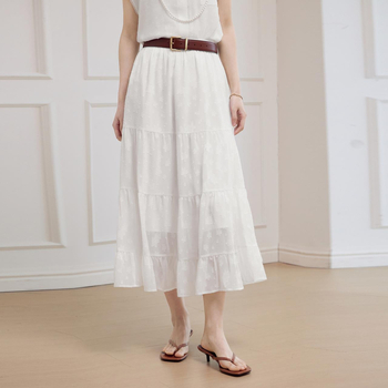 Yi Style finom jacquard chiffon felső és elegáns sütemény-stílusú ruha nőknek, két darabos készlet nyár 2026