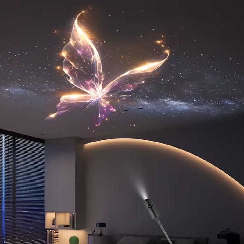 26 Bestseler USB Lampa s projekcijom leptira – Poklon za parove, atmosfera spavaće sobe, kreativna noćna lampa uz krevet