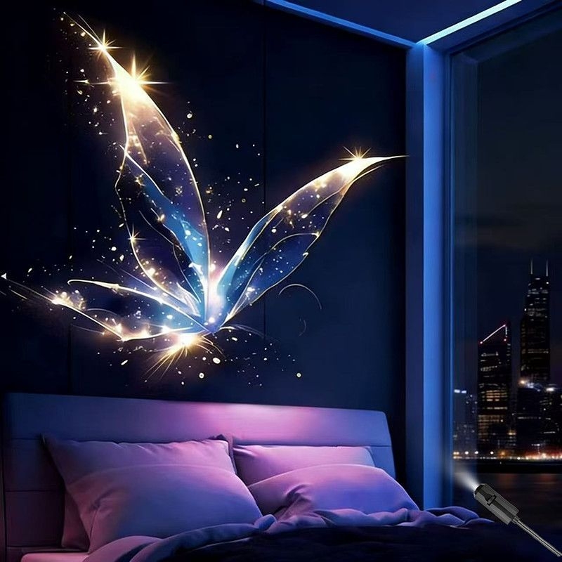 26 Bestseler USB Lampa s projekcijom leptira – Poklon za parove, atmosfera spavaće sobe, kreativna noćna lampa uz krevet