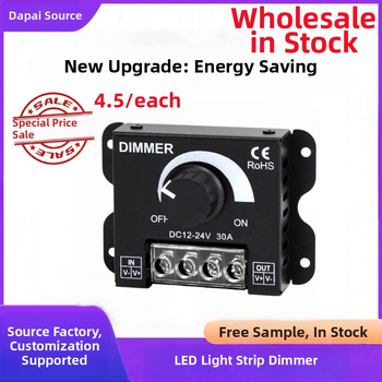 Dimmer LED για χαμηλή τάση 5V/12V/24V, για φωτιστικά κουτιά και γράμματα, αδιάκοπη ρύθμιση φωτεινότητας, ελεγκτής με διακόπτη