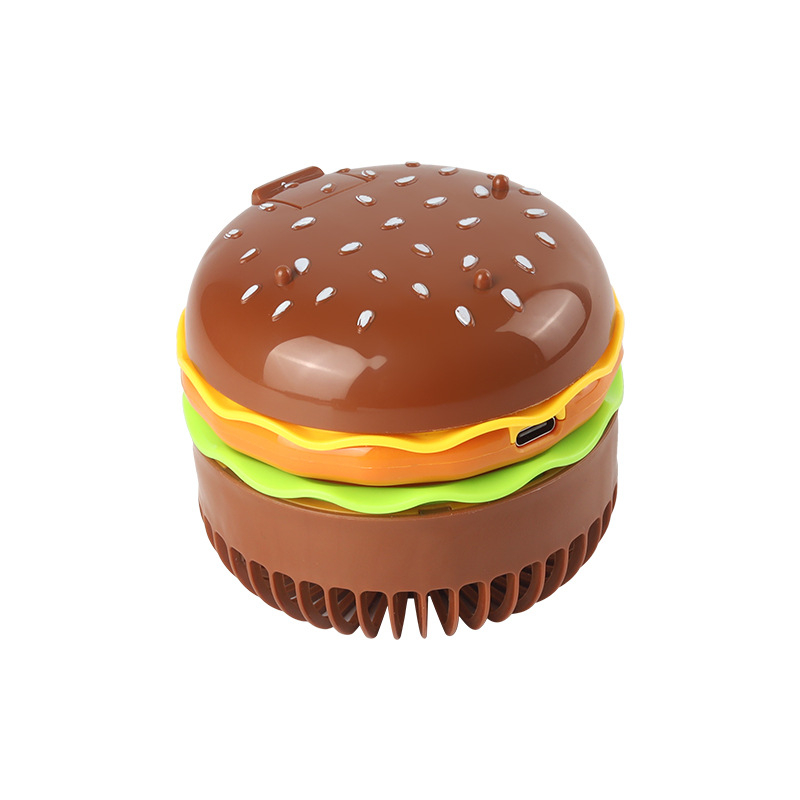 Hamburger formájú USB-töltésű mini kézi ventilátor irodai asztalra