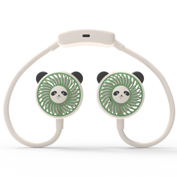Nový kreslený ventilátor na krk, nabíjateľný cez USB, prenosný mini osobný ventilátor pre študentov a vonkajšie použitie