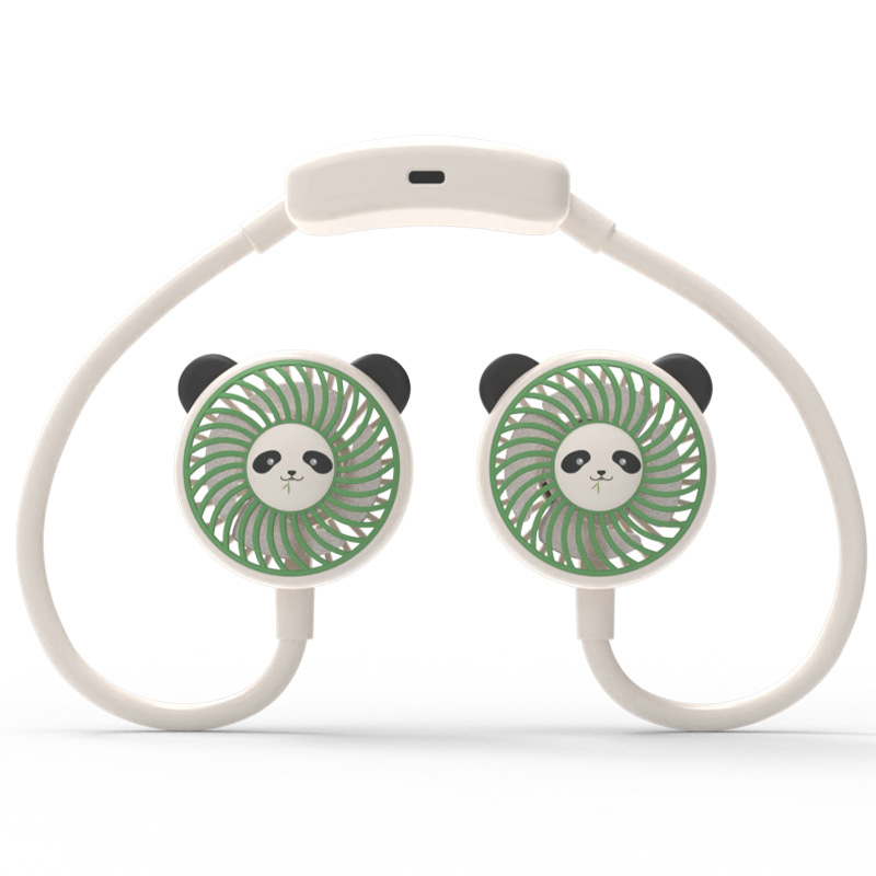 Nový kreslený ventilátor na krk, nabíjateľný cez USB, prenosný mini osobný ventilátor pre študentov a vonkajšie použitie