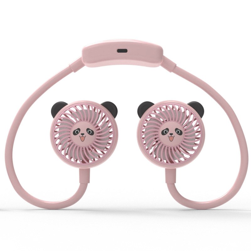 Nový kreslený ventilátor na krk, nabíjateľný cez USB, prenosný mini osobný ventilátor pre študentov a vonkajšie použitie