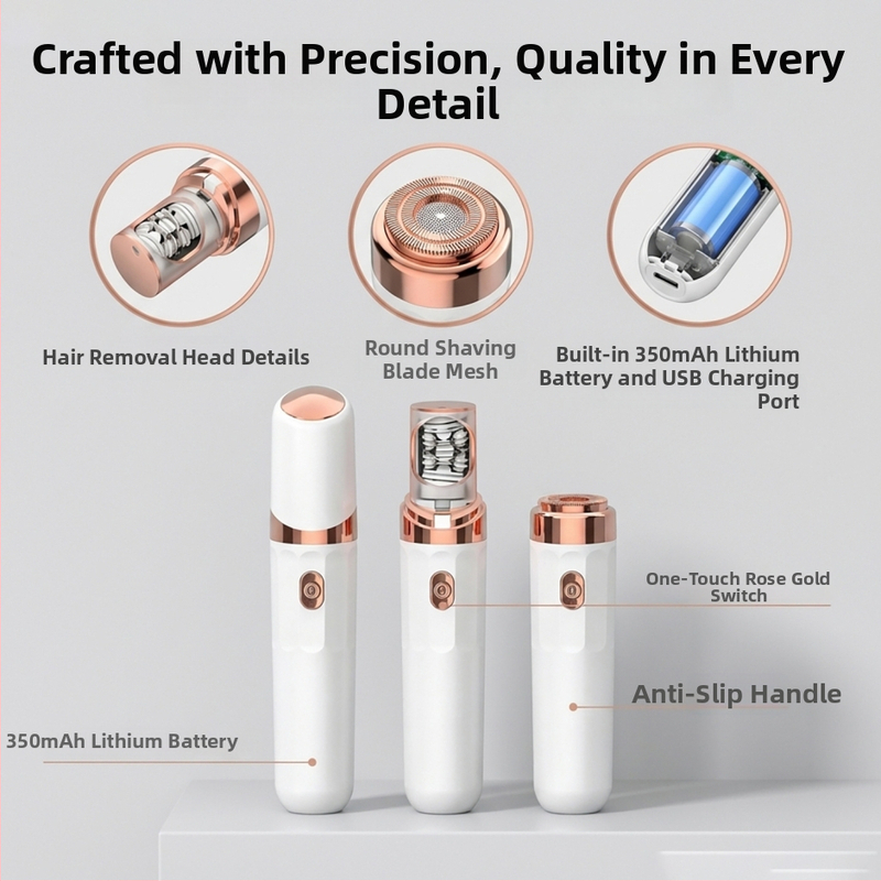 Dvojhlavý elektrický odstraňovač chĺpkov na tvári a holiaci strojček, kompaktné zariadenie na odstraňovanie chĺpkov 2 v 1