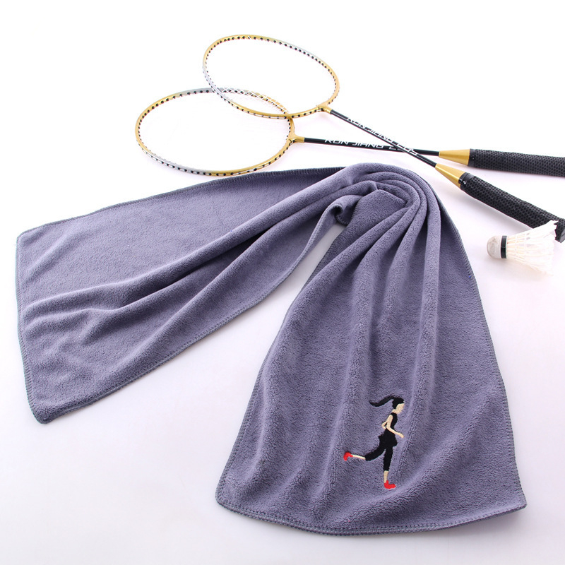 Vezeni mikrofiber sportski ručnik, 30 × 100 cm, brzo suši, upija znoj, za fitness, trčanje i aktivnosti na otvorenom